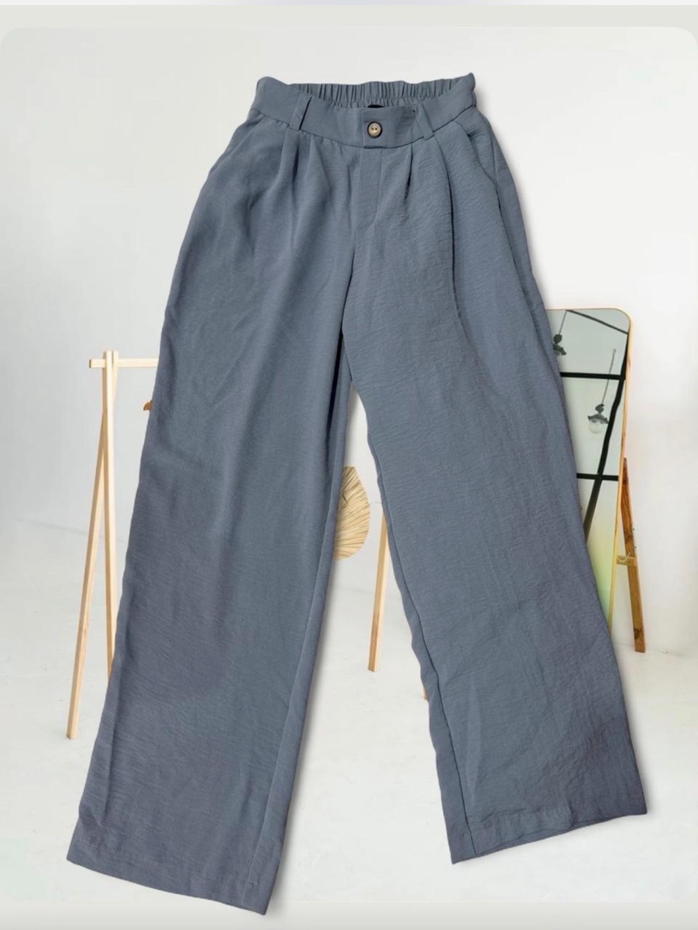 Women's Wide-Leg Pantsuit Trousers - Slate Blue